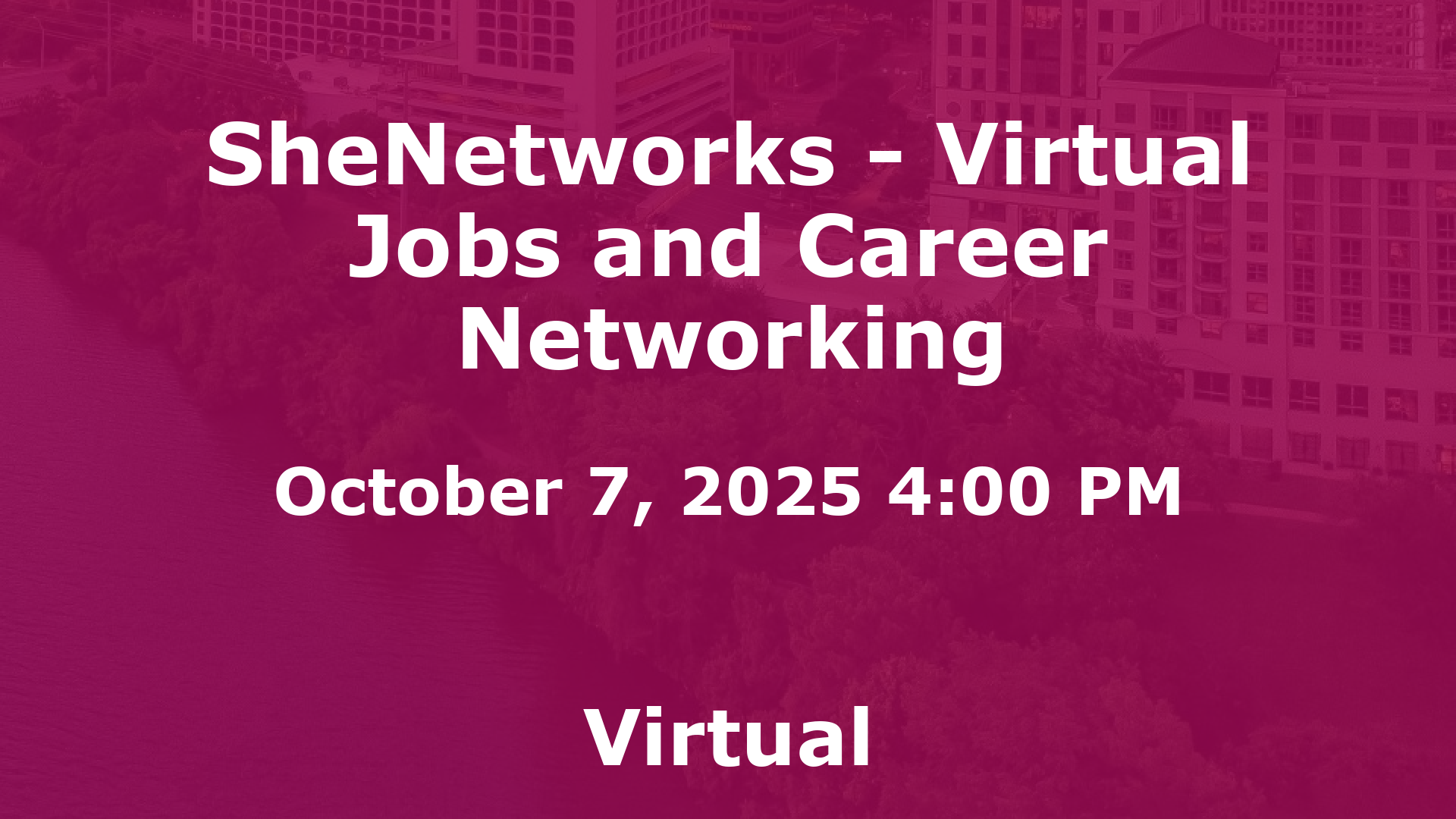 SheNetworks - Virtual Jobs and Career Networking event image